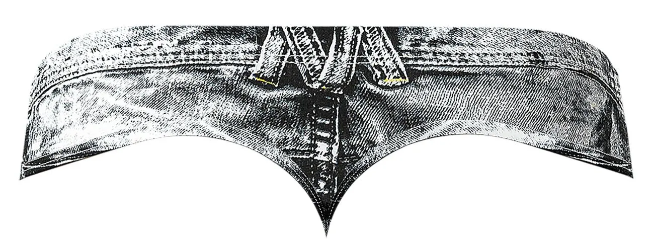 Clothing_Male Power_Mens Underwear Male Power 440-286 Dirty Denim Thong Color Denim Print