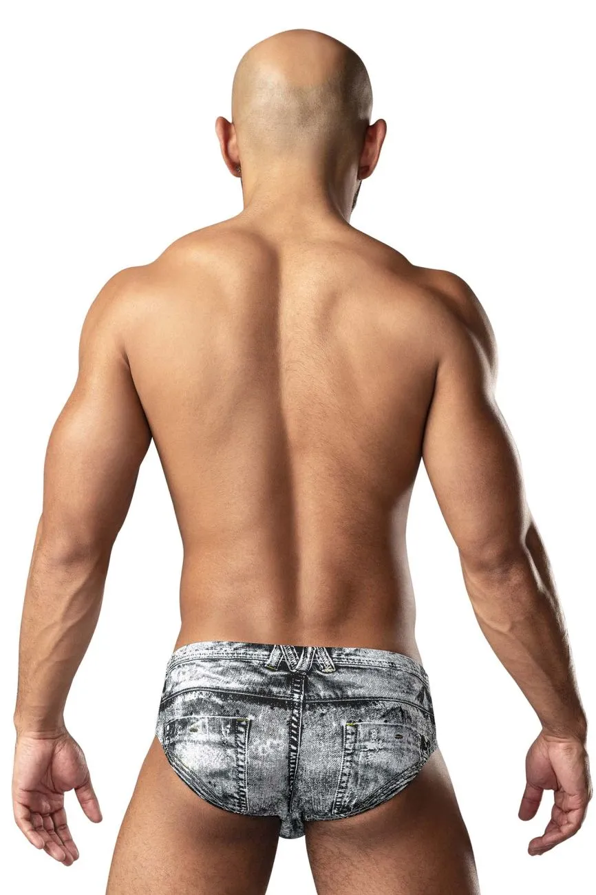 Clothing_Male Power_Mens Underwear Male Power 486-286 Dirty Denim Bikini Color Denim Print