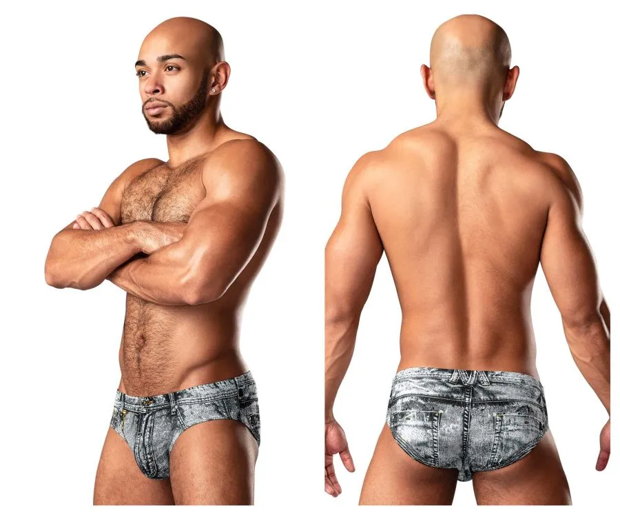 Clothing_Male Power_Mens Underwear Male Power 486-286 Dirty Denim Bikini Color Denim Print