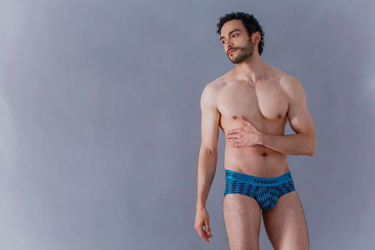 Clothing_Mundo Unico_Mens Underwear Unico 23080101121 Filamento Briefs Color 46-Blue