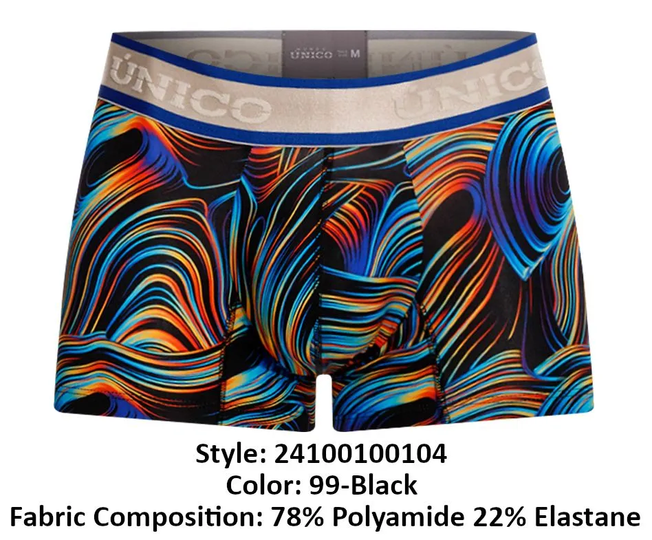 Clothing_Mundo Unico_Mens Underwear Unico 24100100104 Calamo Trunks Color 99-Black