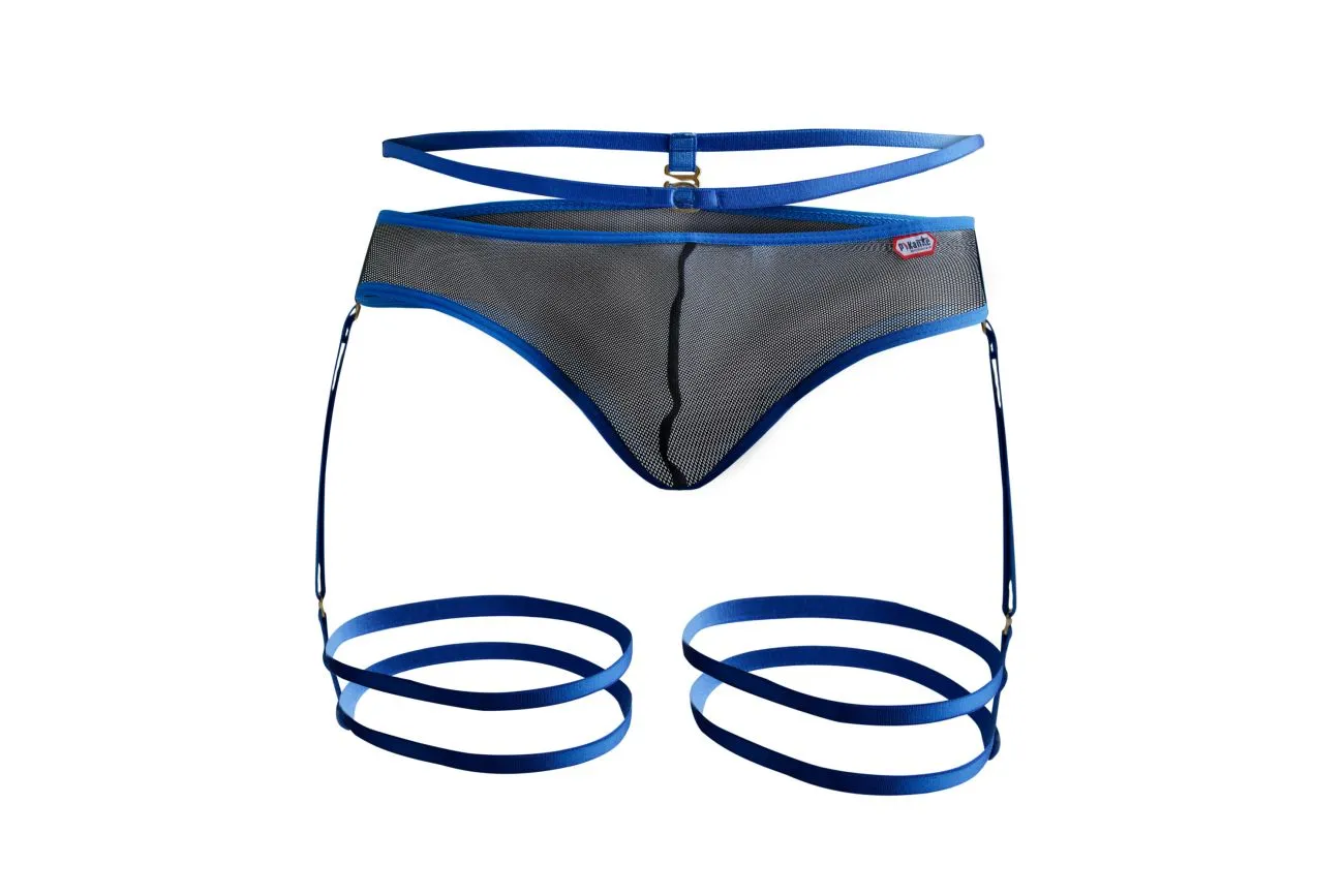 Clothing_Pikante_Mens Underwear Pikante PIK 1082 Lujueria Garter Thongs Color Blue
