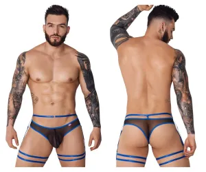 Clothing_Pikante_Mens Underwear Pikante PIK 1082 Lujueria Garter Thongs Color Blue