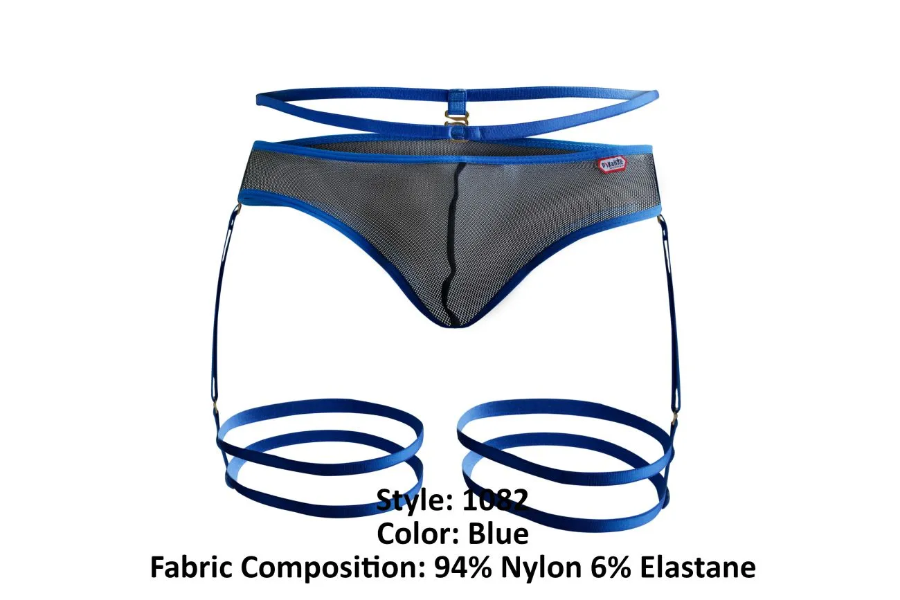 Clothing_Pikante_Mens Underwear Pikante PIK 1082 Lujueria Garter Thongs Color Blue