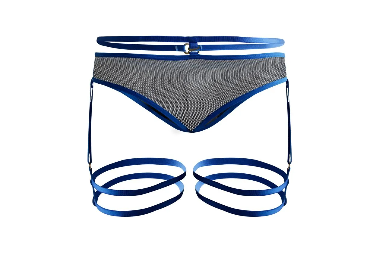 Clothing_Pikante_Mens Underwear Pikante PIK 1082 Lujueria Garter Thongs Color Blue