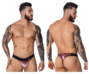 Clothing_Pikante_Mens Underwear Pikante PIK 1099 Clandestine Velvet Thongs Color Pink
