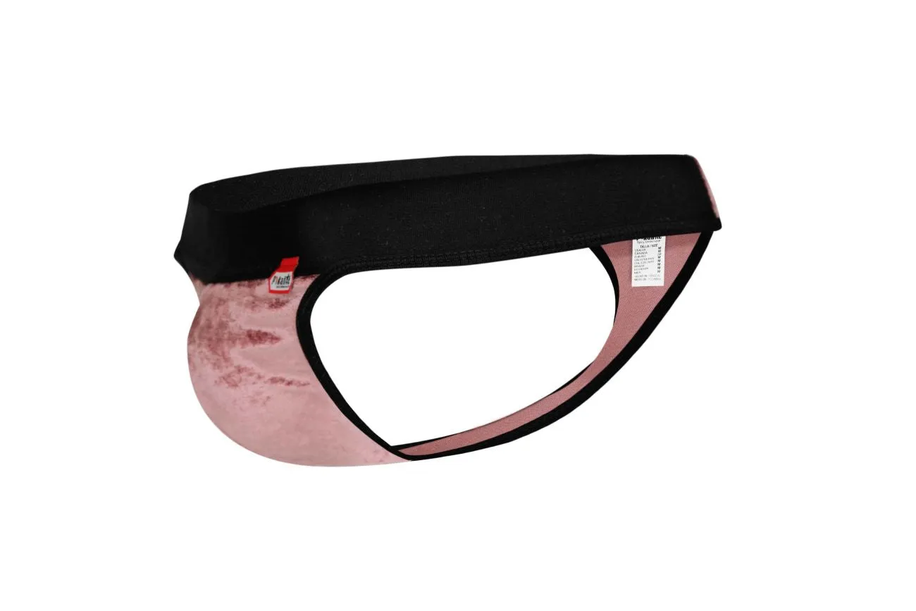 Clothing_Pikante_Mens Underwear Pikante PIK 1099 Clandestine Velvet Thongs Color Pink