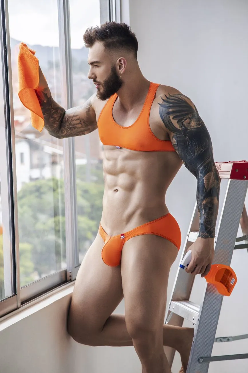 Clothing_Pikante_Mens Underwear Pikante PIK 1277 Sonar Briefs Color Orange