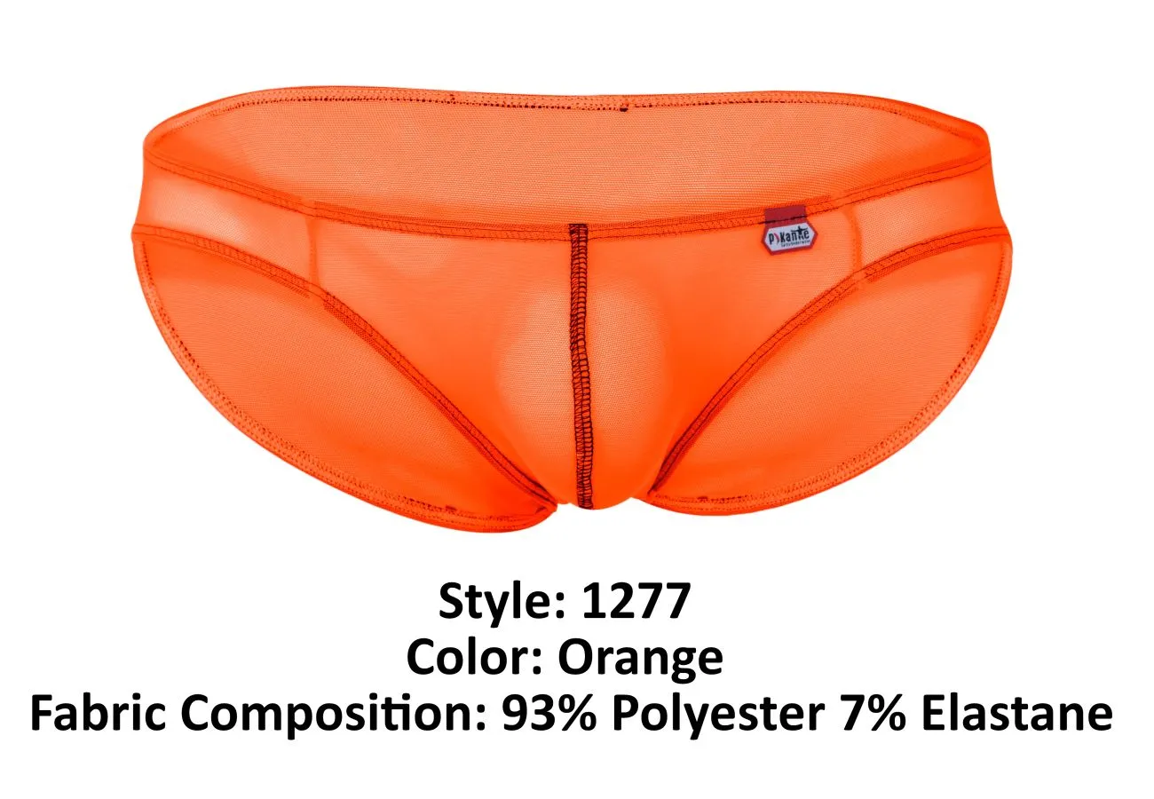 Clothing_Pikante_Mens Underwear Pikante PIK 1277 Sonar Briefs Color Orange