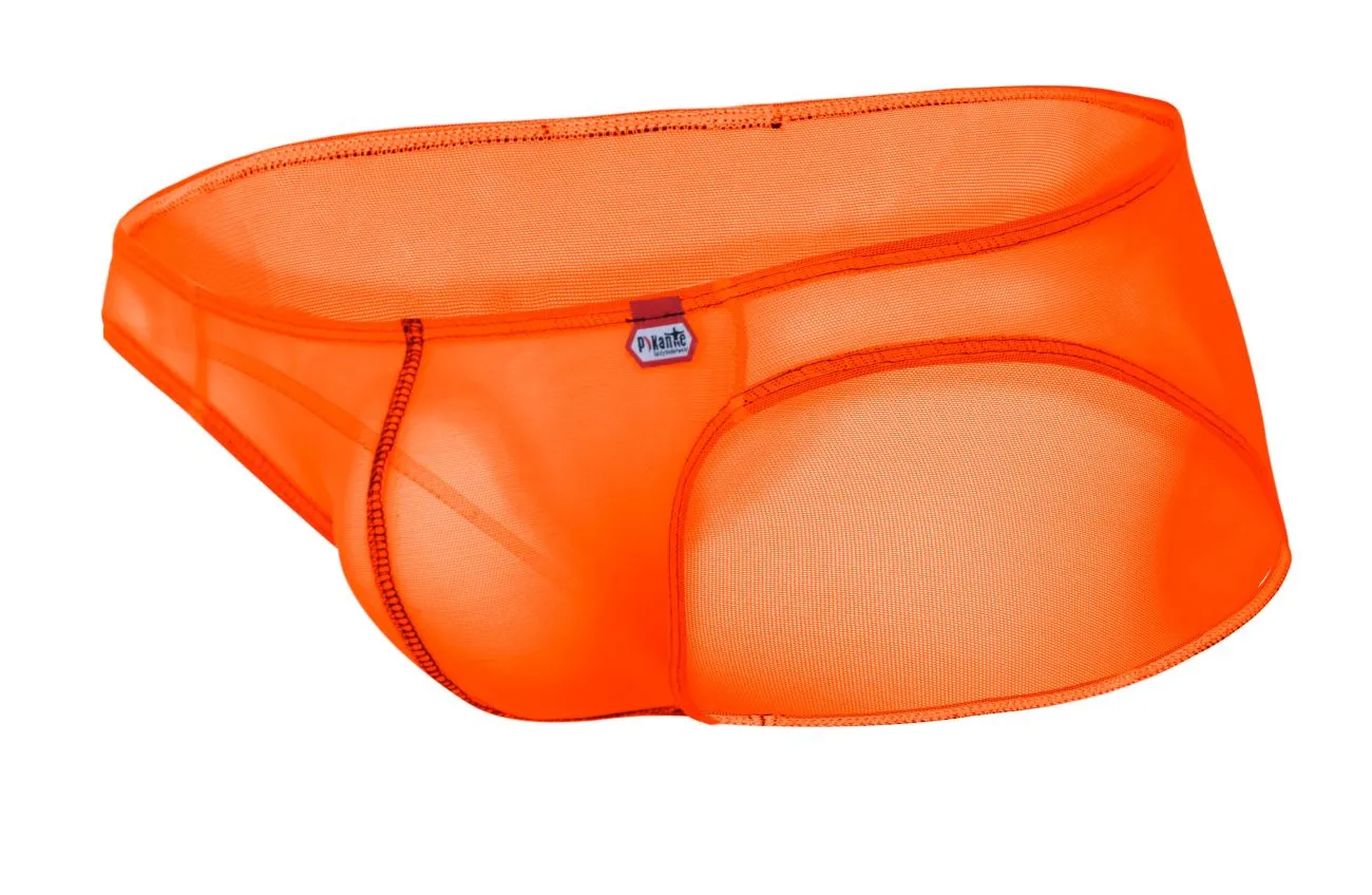 Clothing_Pikante_Mens Underwear Pikante PIK 1277 Sonar Briefs Color Orange