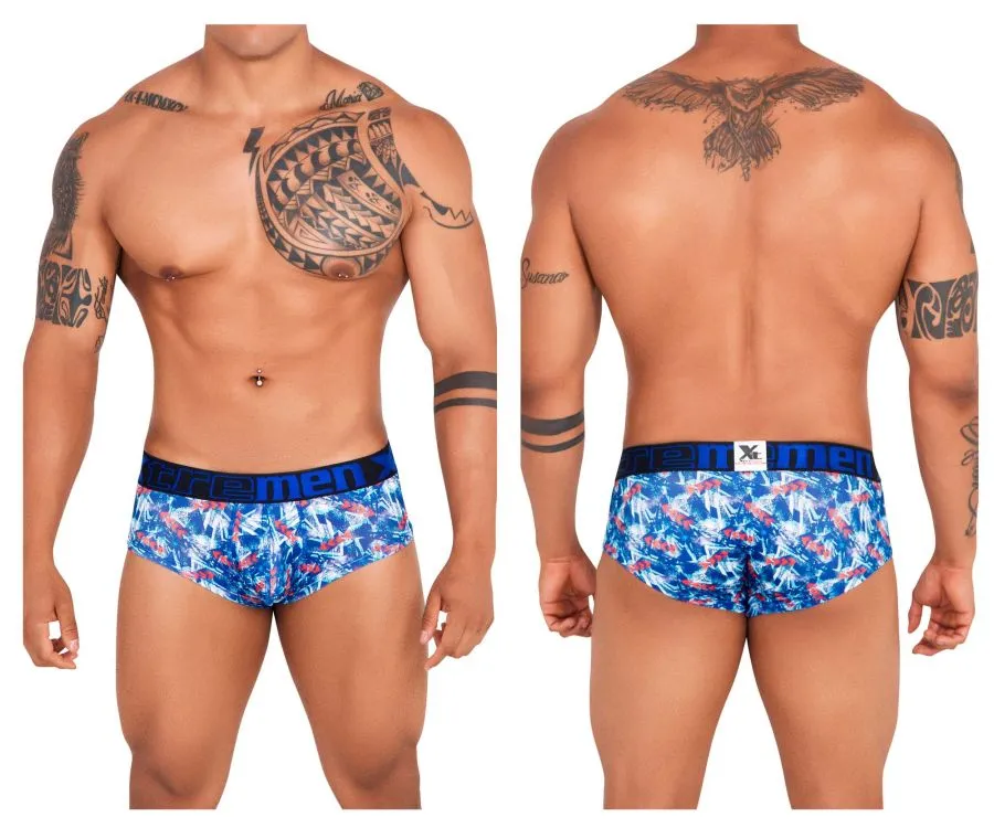 Clothing_Xtremen_Underwear Xtremen 41313 Printed Briefs Color Royal