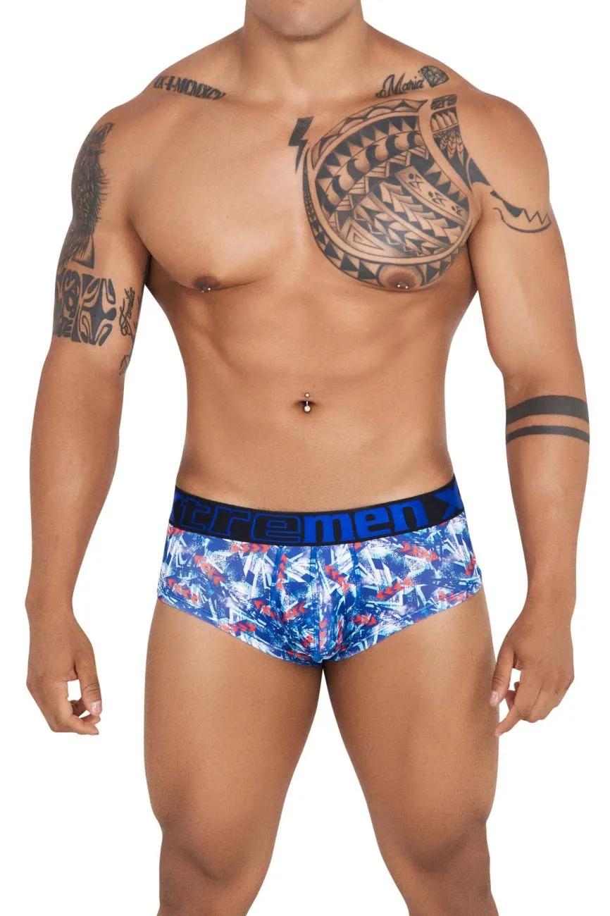 Clothing_Xtremen_Underwear Xtremen 41313 Printed Briefs Color Royal