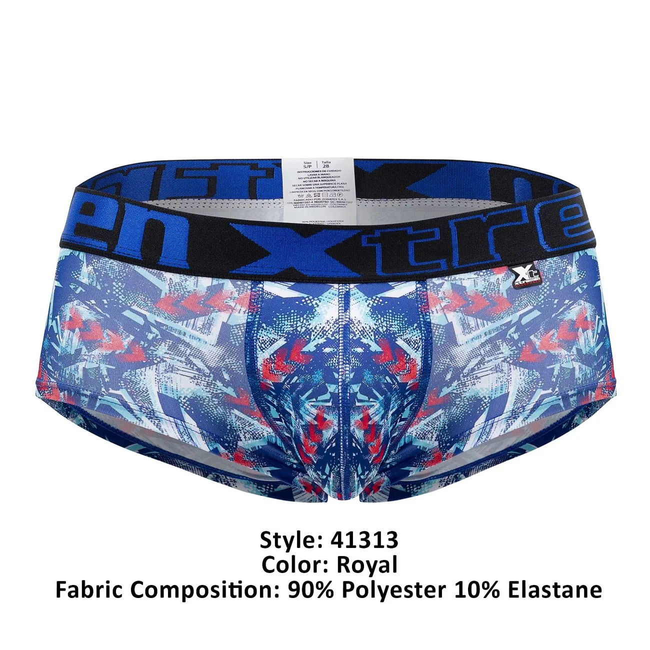 Clothing_Xtremen_Underwear Xtremen 41313 Printed Briefs Color Royal