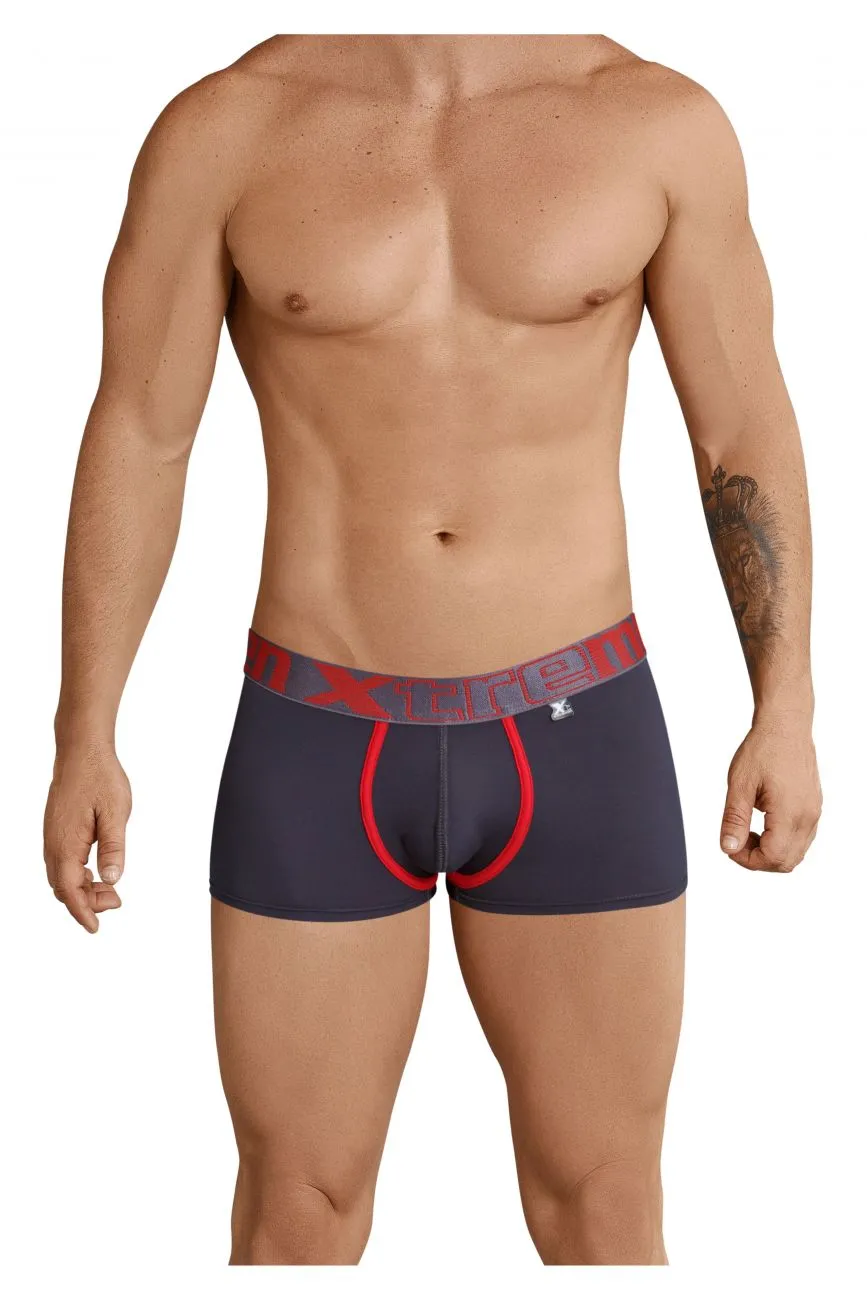 Clothing_Xtremen_Underwear Xtremen 91028 Piping Boxer Briefs Color Gray