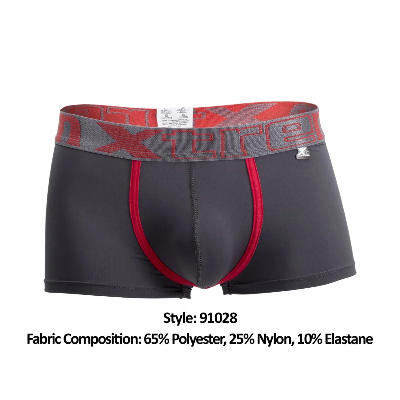 Clothing_Xtremen_Underwear Xtremen 91028 Piping Boxer Briefs Color Gray
