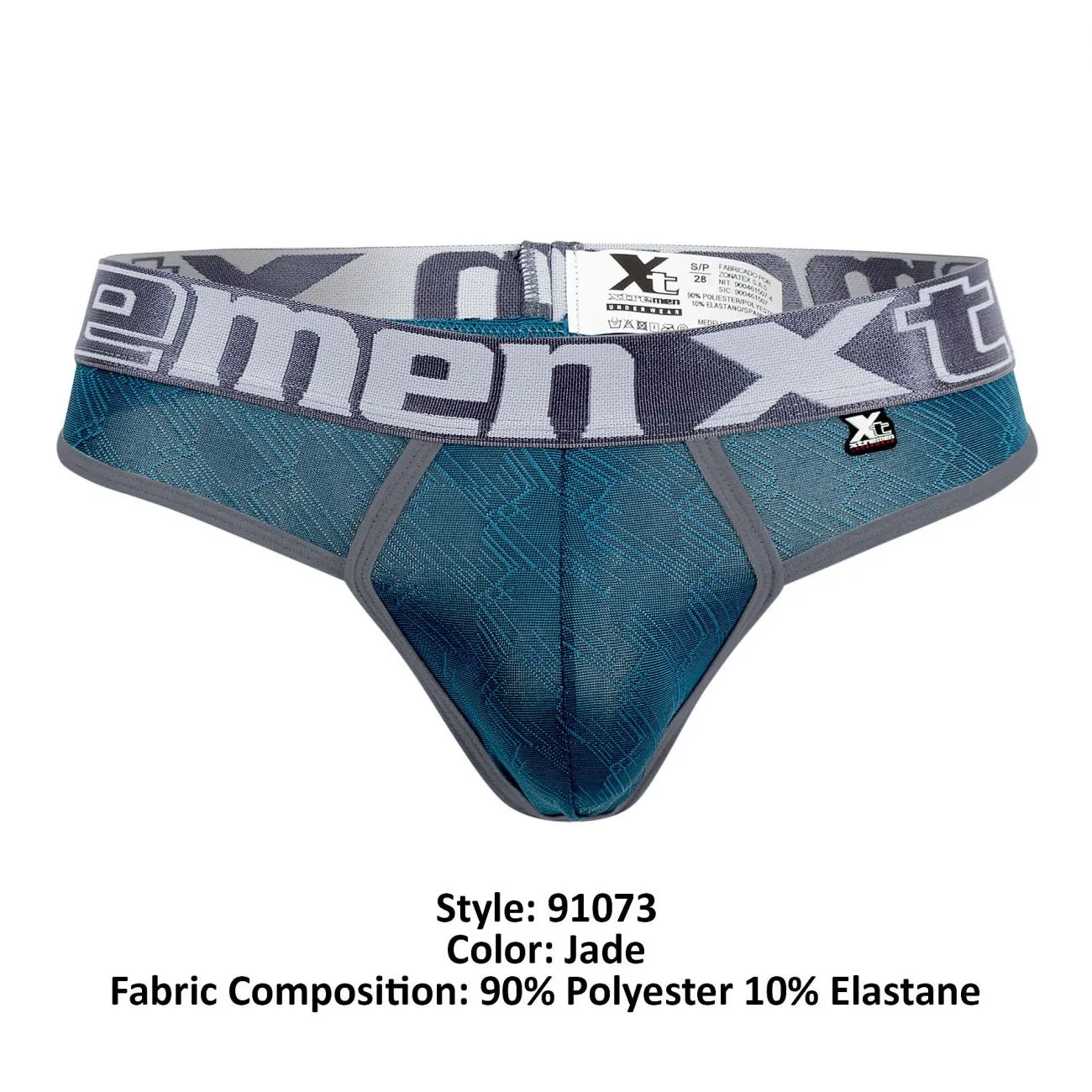 Clothing_Xtremen_Underwear Xtremen 91073 Microfiber Jacquard Thongs Color Jade