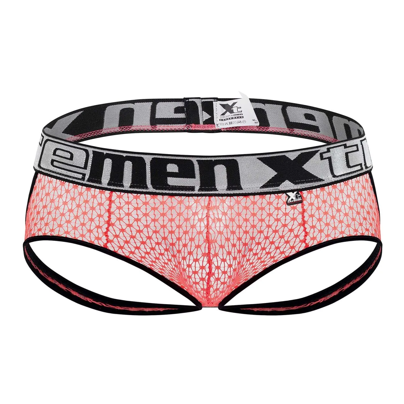 Clothing_Xtremen_Underwear Xtremen 91119 Lace Jockstrap Color Coral
