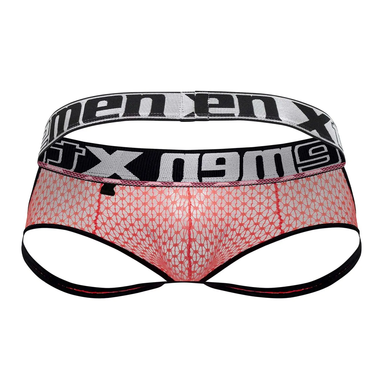 Clothing_Xtremen_Underwear Xtremen 91119 Lace Jockstrap Color Coral