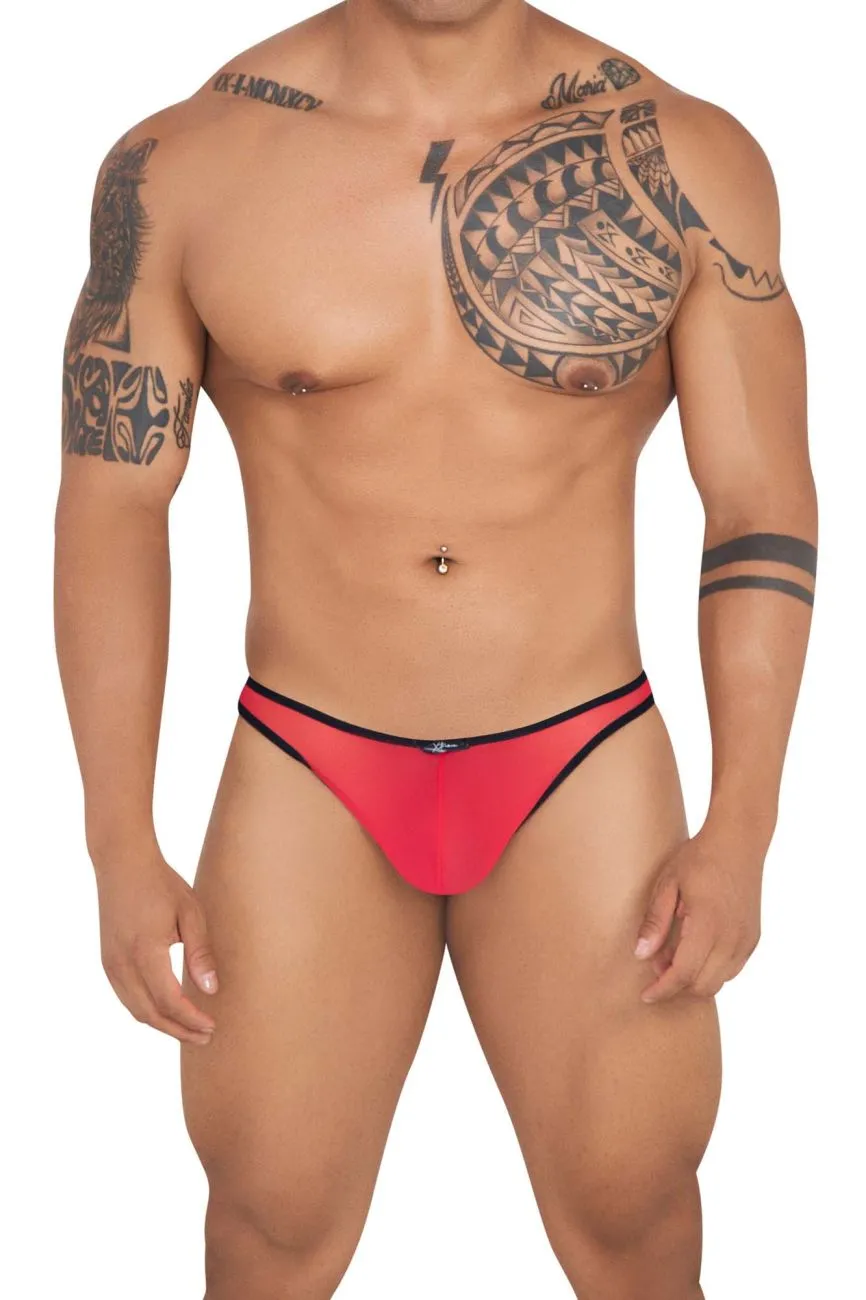 Clothing_Xtremen_Underwear Xtremen 91126 Mesh Thongs Color Red
