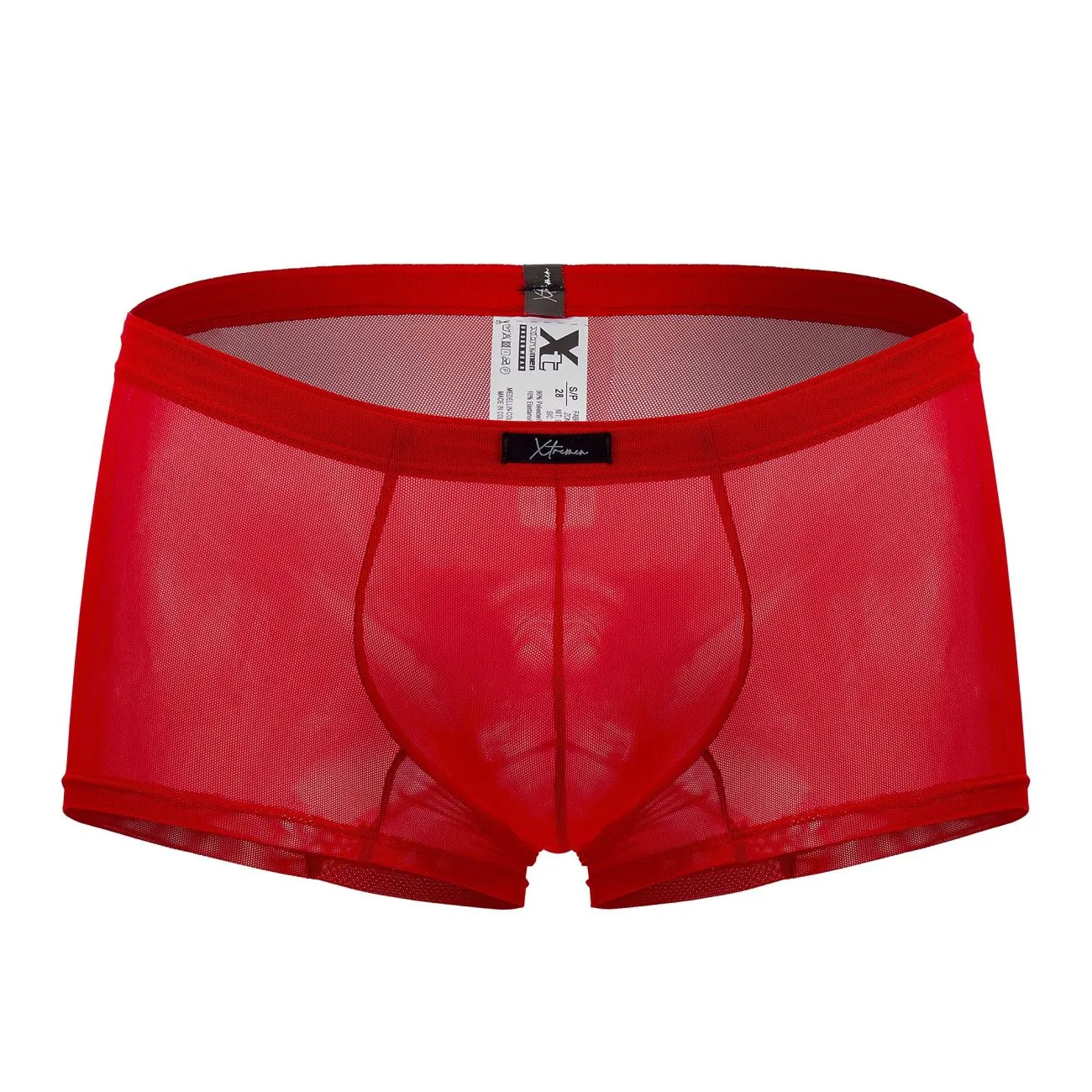 Clothing_Xtremen_Underwear Xtremen 91127 Mesh Trunks Color Red