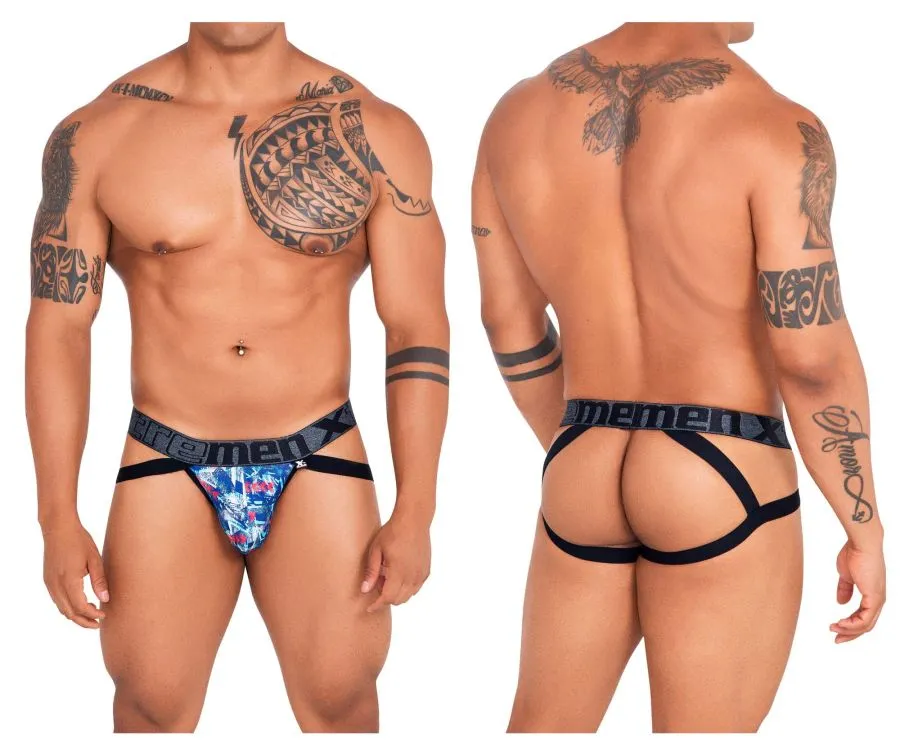Clothing_Xtremen_Underwear Xtremen 91130 Printed Jockstrap Color Royal