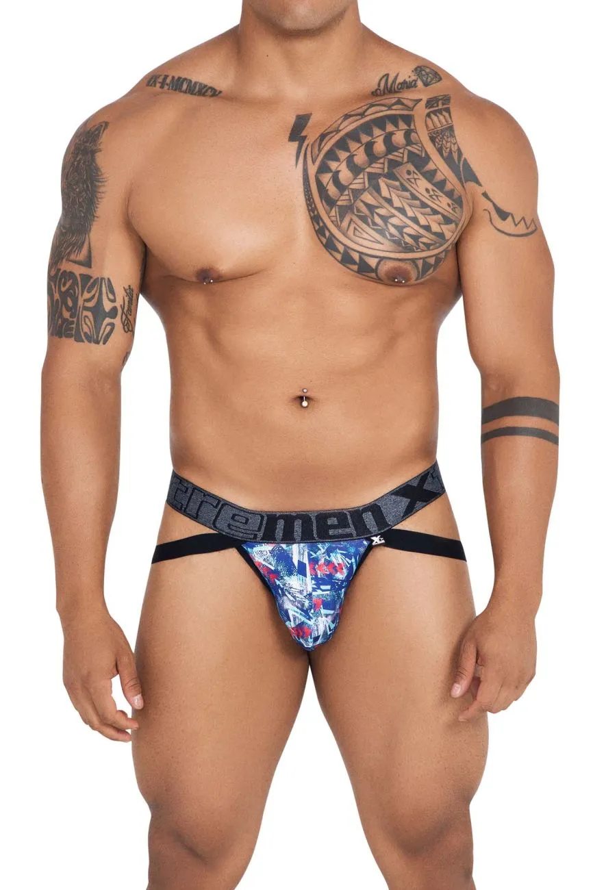 Clothing_Xtremen_Underwear Xtremen 91130 Printed Jockstrap Color Royal