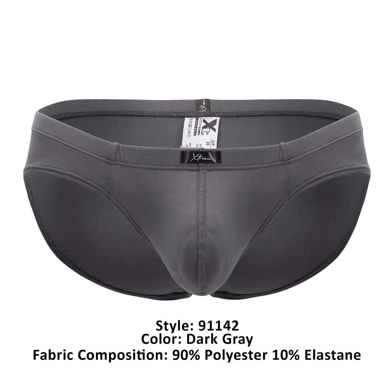 Clothing_Xtremen_Underwear Xtremen 91142 Ultra-soft Briefs Color Dark Gray