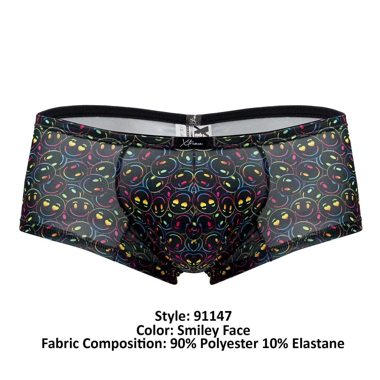 Clothing_Xtremen_Underwear Xtremen 91147 Printed Microfiber Trunks Color Smiley Face
