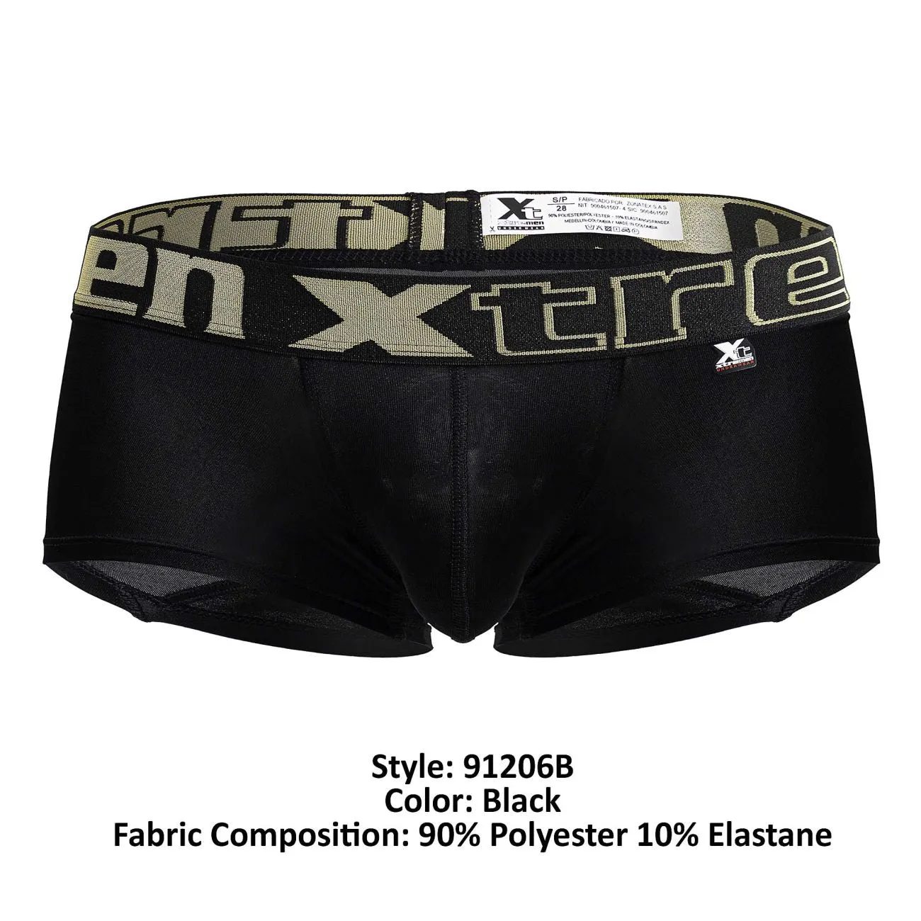 Clothing_Xtremen_Underwear Xtremen 91206B Microfiber Trunks Color Black