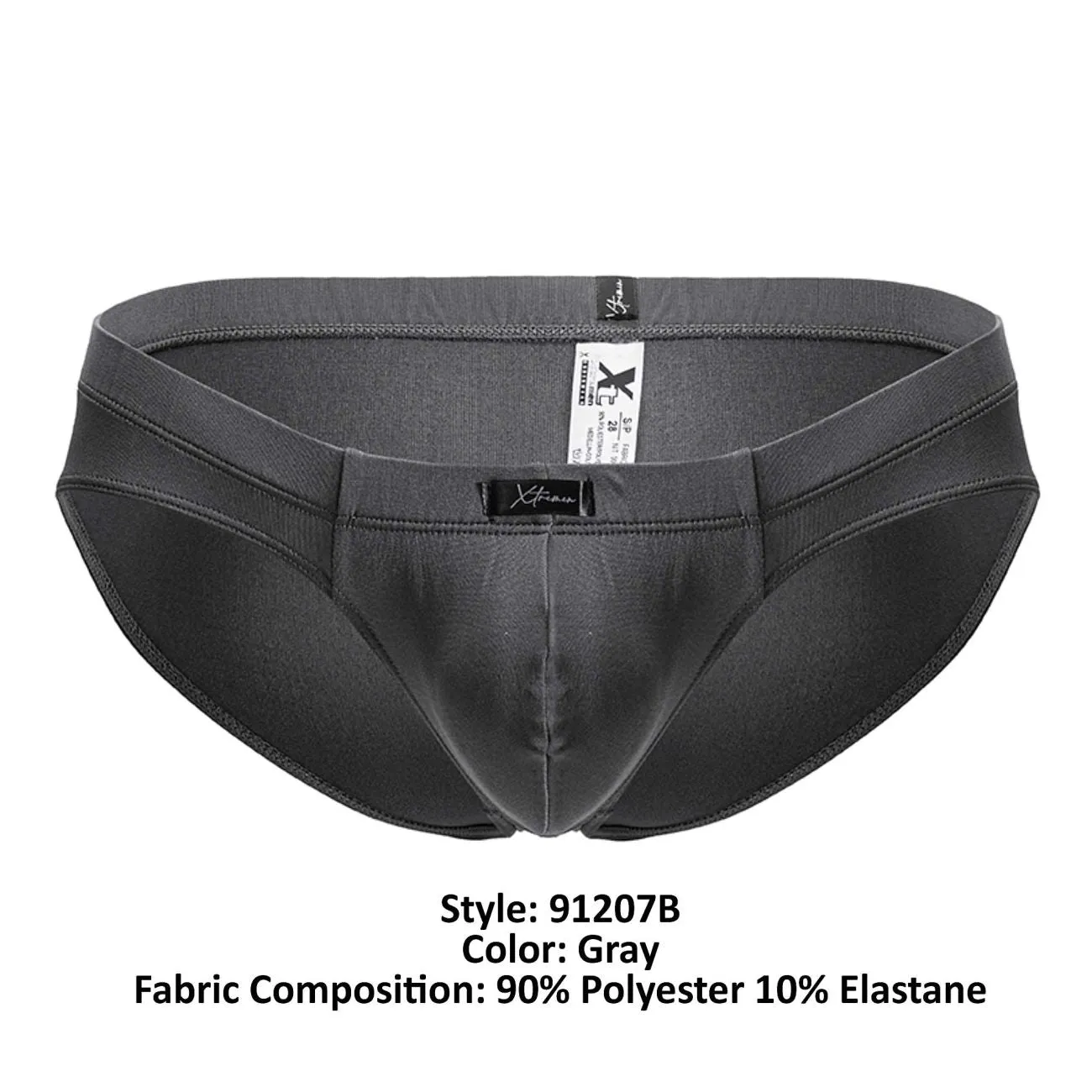 Clothing_Xtremen_Underwear Xtremen 91207B Microfiber Briefs Color Gray