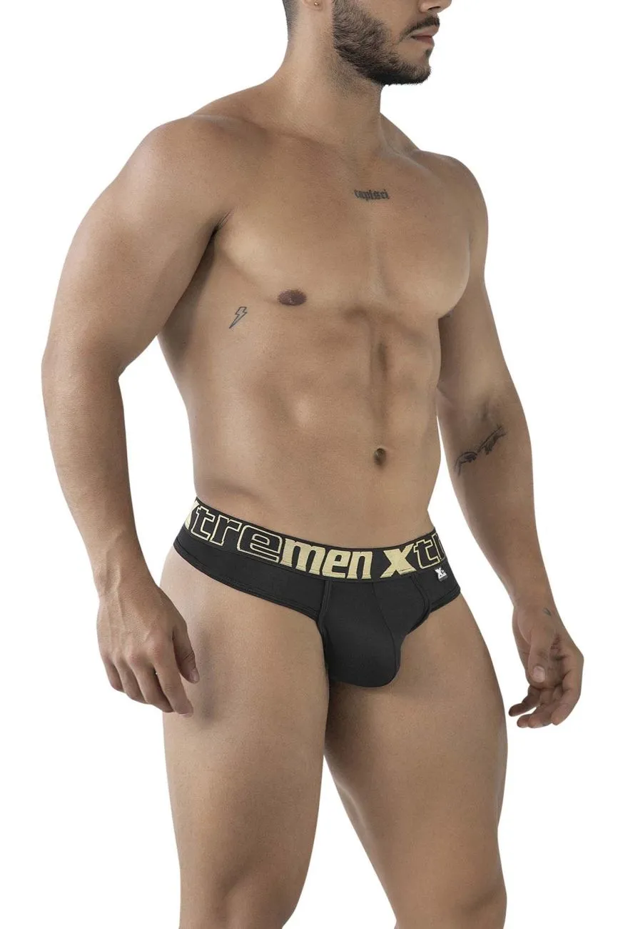 Clothing_Xtremen_Underwear Xtremen 91208B Microfiber Thongs Color Black
