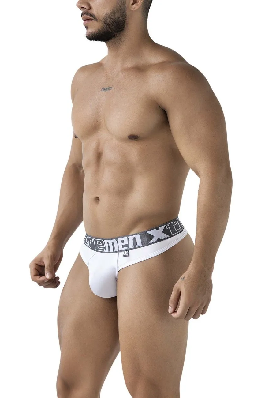 Clothing_Xtremen_Underwear Xtremen 91208B Microfiber Thongs Color White