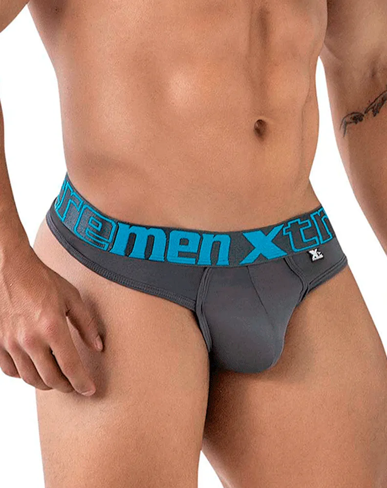 Clothing_Xtremen_Underwear Xtremen 91208b Microfiber Thongs Gray