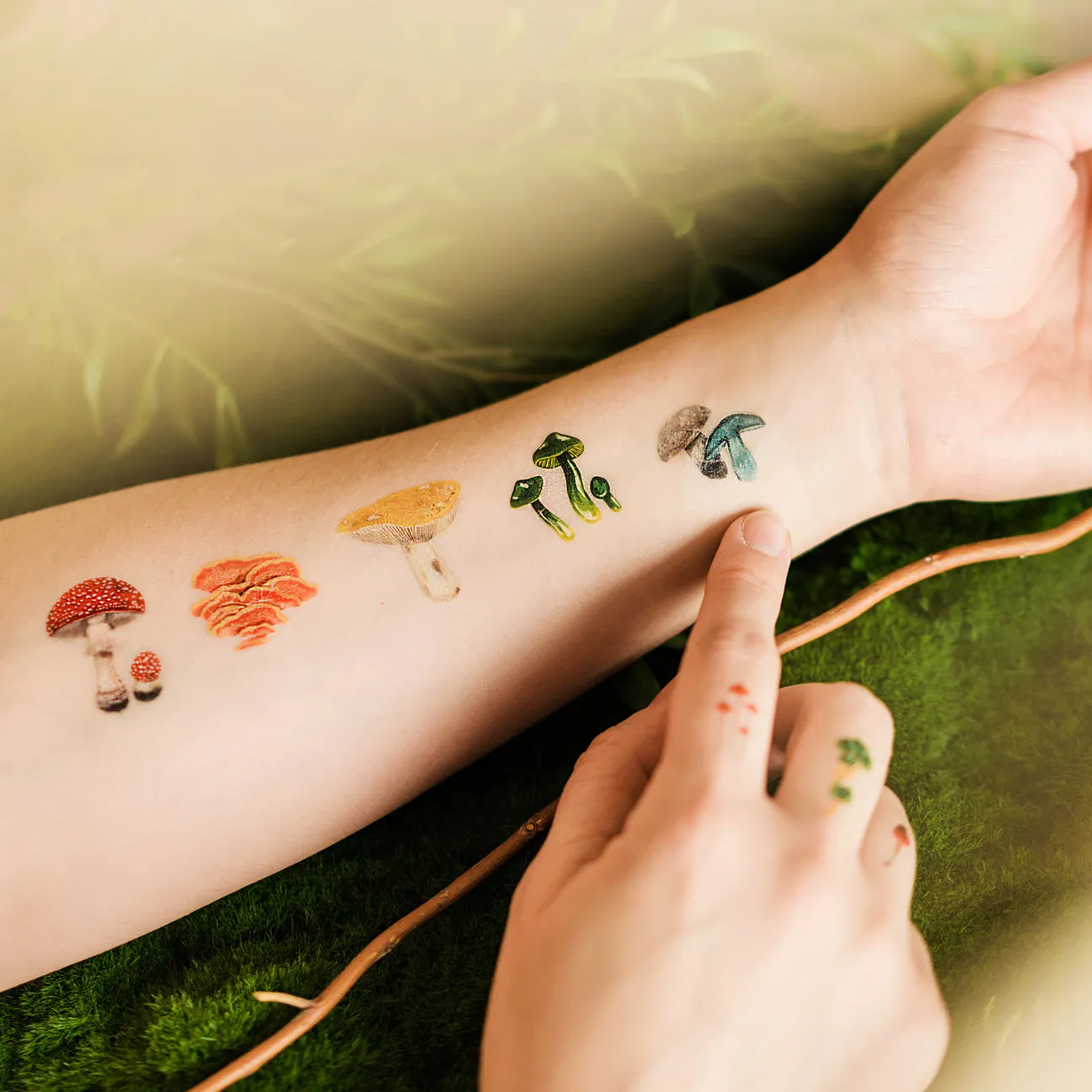 Colorful Mushrooms Sheet Tattoos - Set of 2 by Tattly