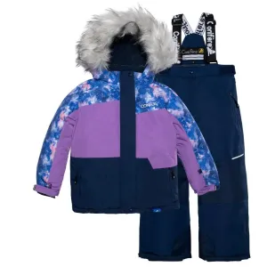 Conifere Billow Charm Girls Snowsuit Set - Navy Babykids Conifere