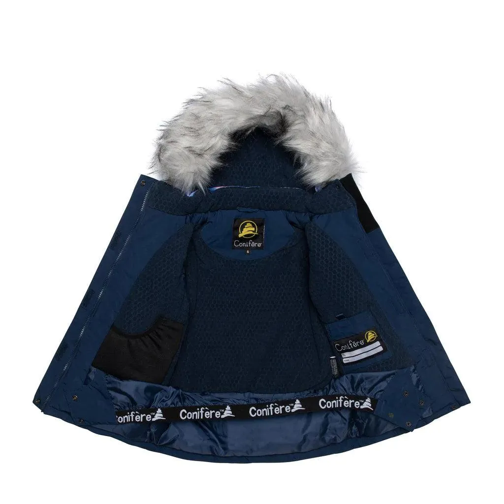 Conifere Billow Charm Girls Snowsuit Set - Navy Babykids Conifere