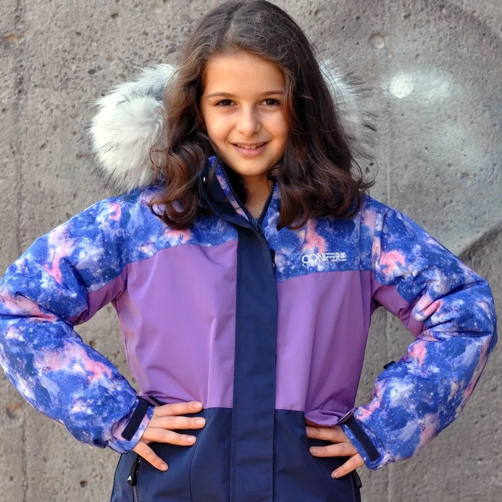 Conifere Billow Charm Girls Snowsuit Set - Navy Babykids Conifere