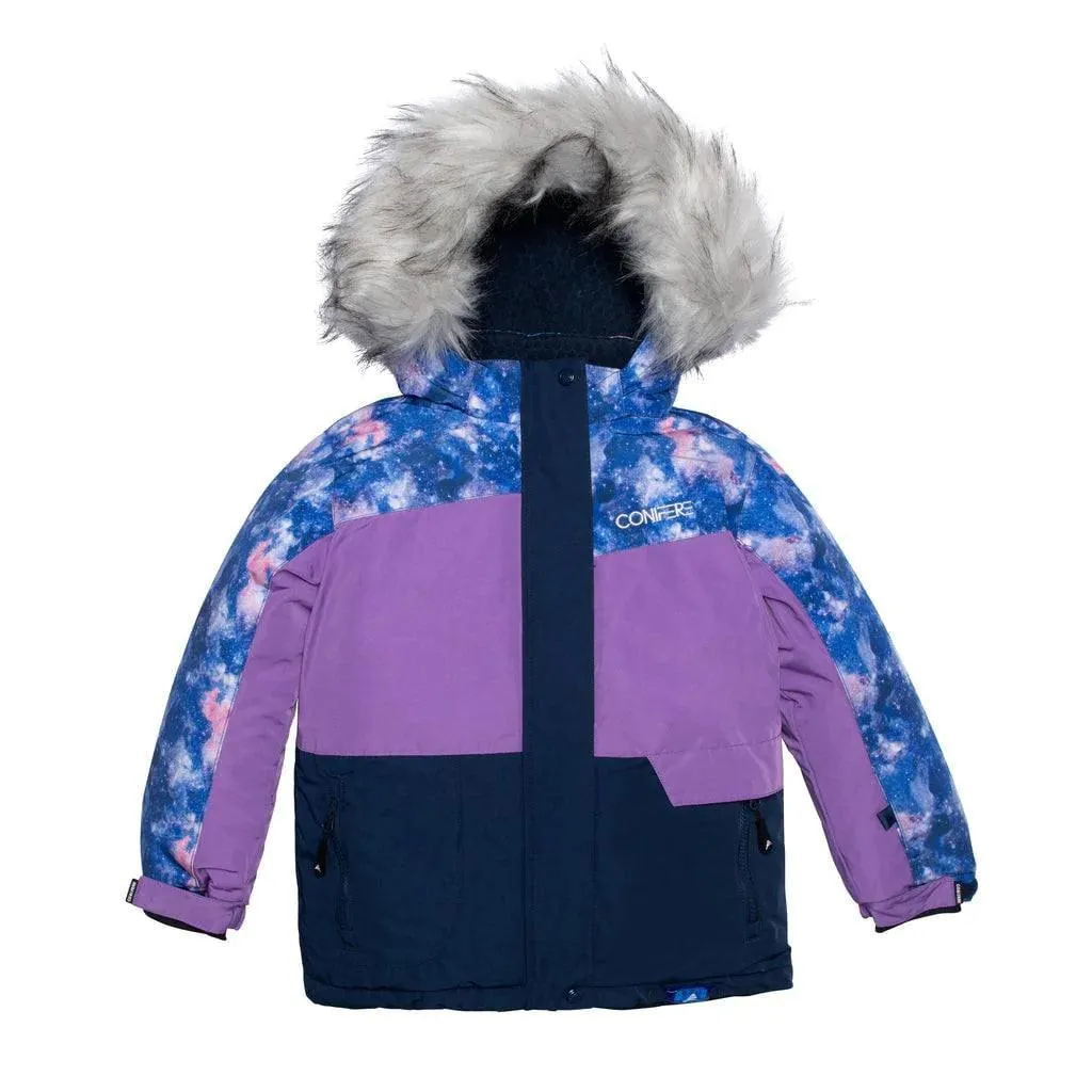 Conifere Billow Charm Girls Snowsuit Set - Navy Babykids Conifere