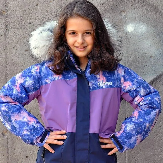 Conifere Billow Charm Girls Snowsuit Set - Purple - (Size 7) Babykids Conifere