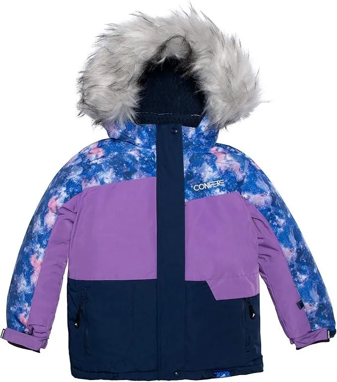 Conifere Billow Charm Girls Snowsuit Set - Purple - (Size 7) Babykids Conifere