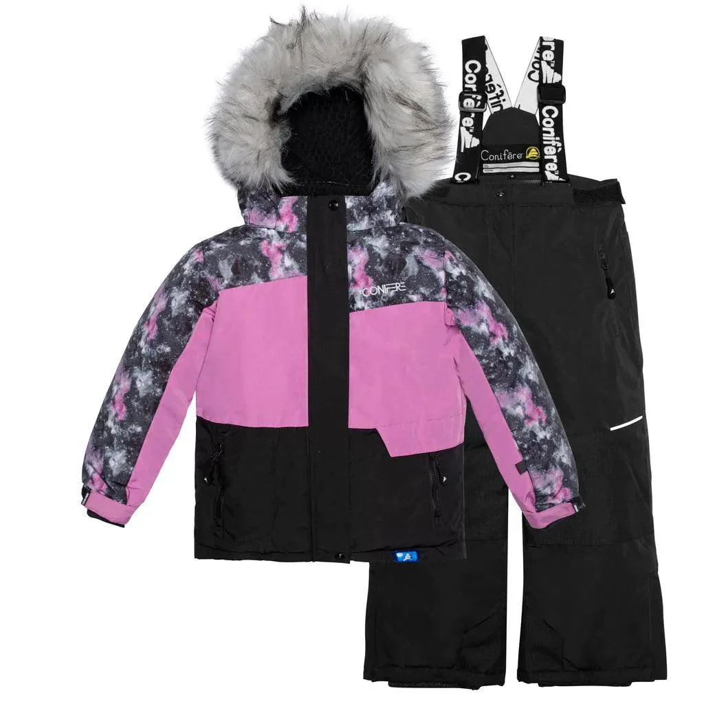 Conifere Billow Charm Girls Snowsuit Set - Purple - (Size 7) Babykids Conifere