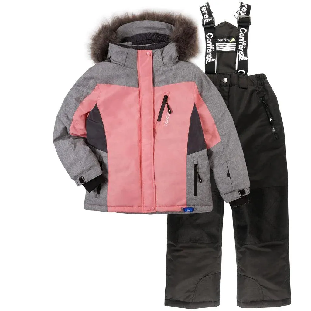 Conifere Flossy Bloom Girls Snowsuit Set - Grey - (Sizes 4, 6 & 6x) Babykids Conifere