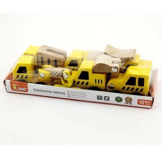 Construction Trucks Set Wooden Viga