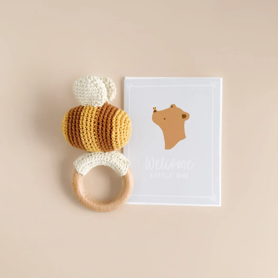 Cotton Crochet Rattle Teether - Bee by The Blueberry Hill