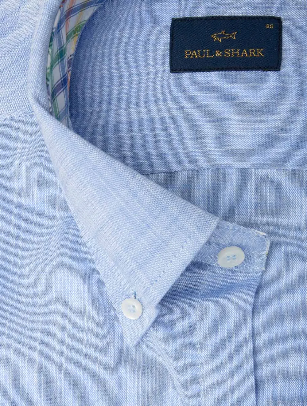 Cotton Short Sleeves Casual Shirt Blue