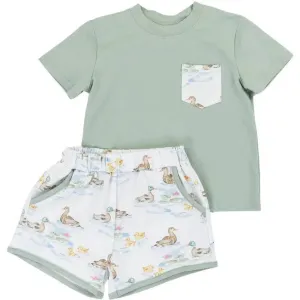 Cypress Row Darling Ducks Boys Play Pocket Short Set
