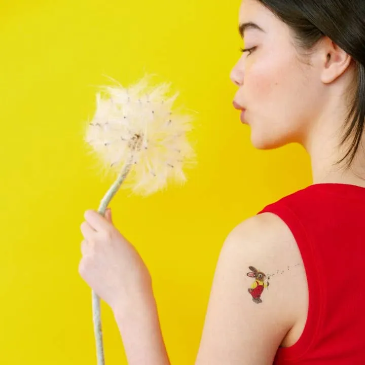 Dandelion Bunny Tattoos - Set of 2 by Tattly