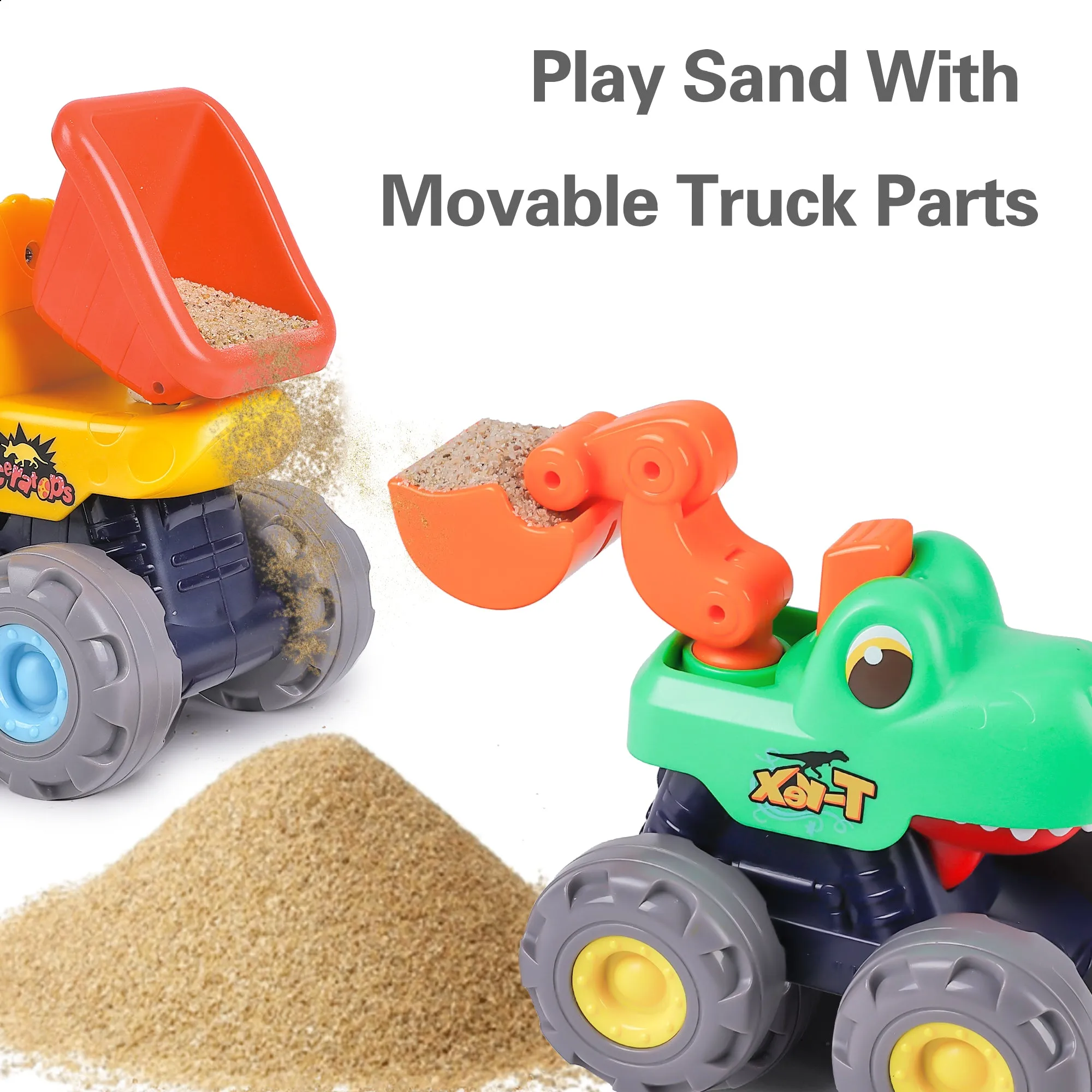 Dinosaur Truck Toys, Pull Back Dino Cars