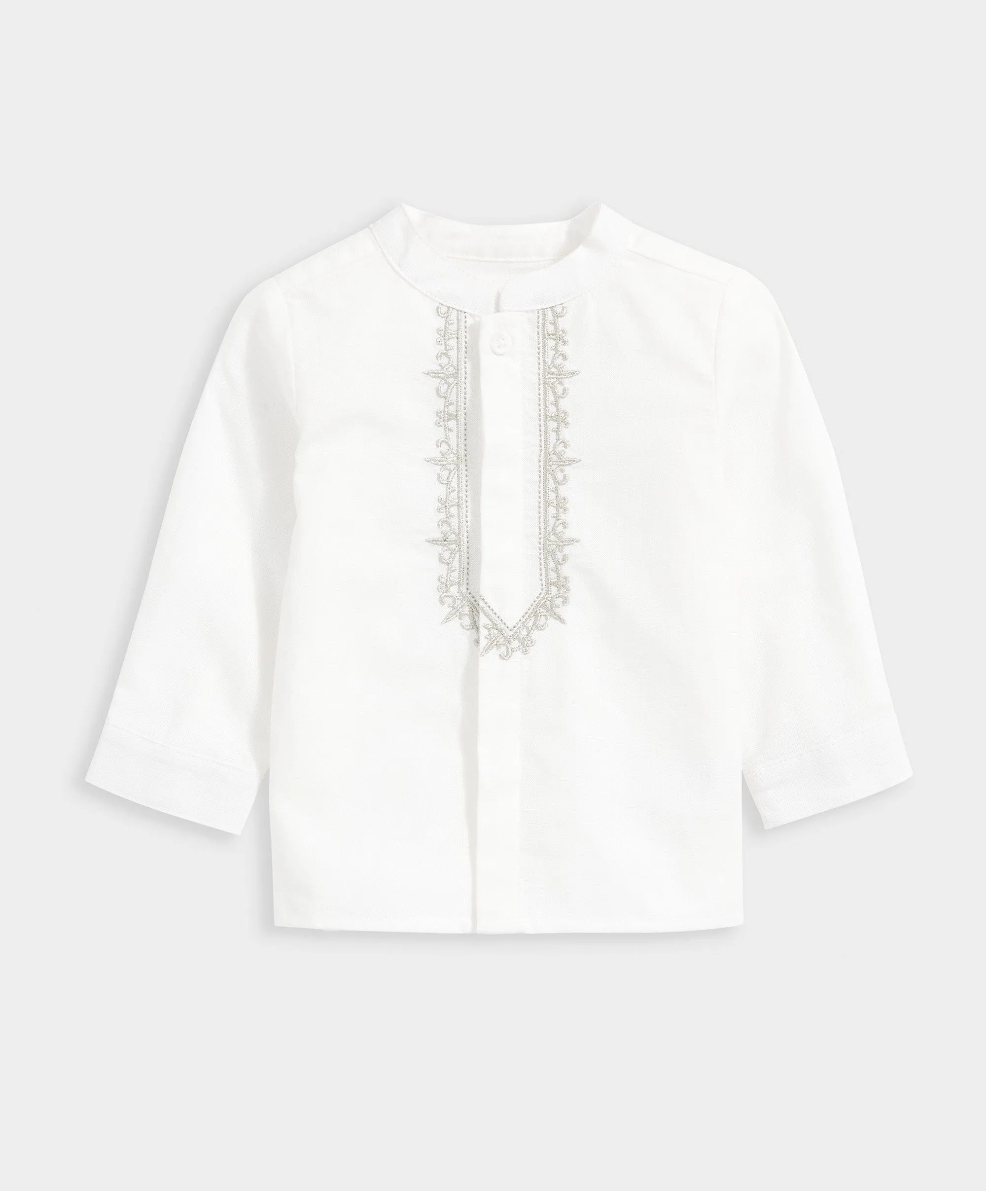 Embroidered Kurta Shirt - White Babykids Mamas & Papas