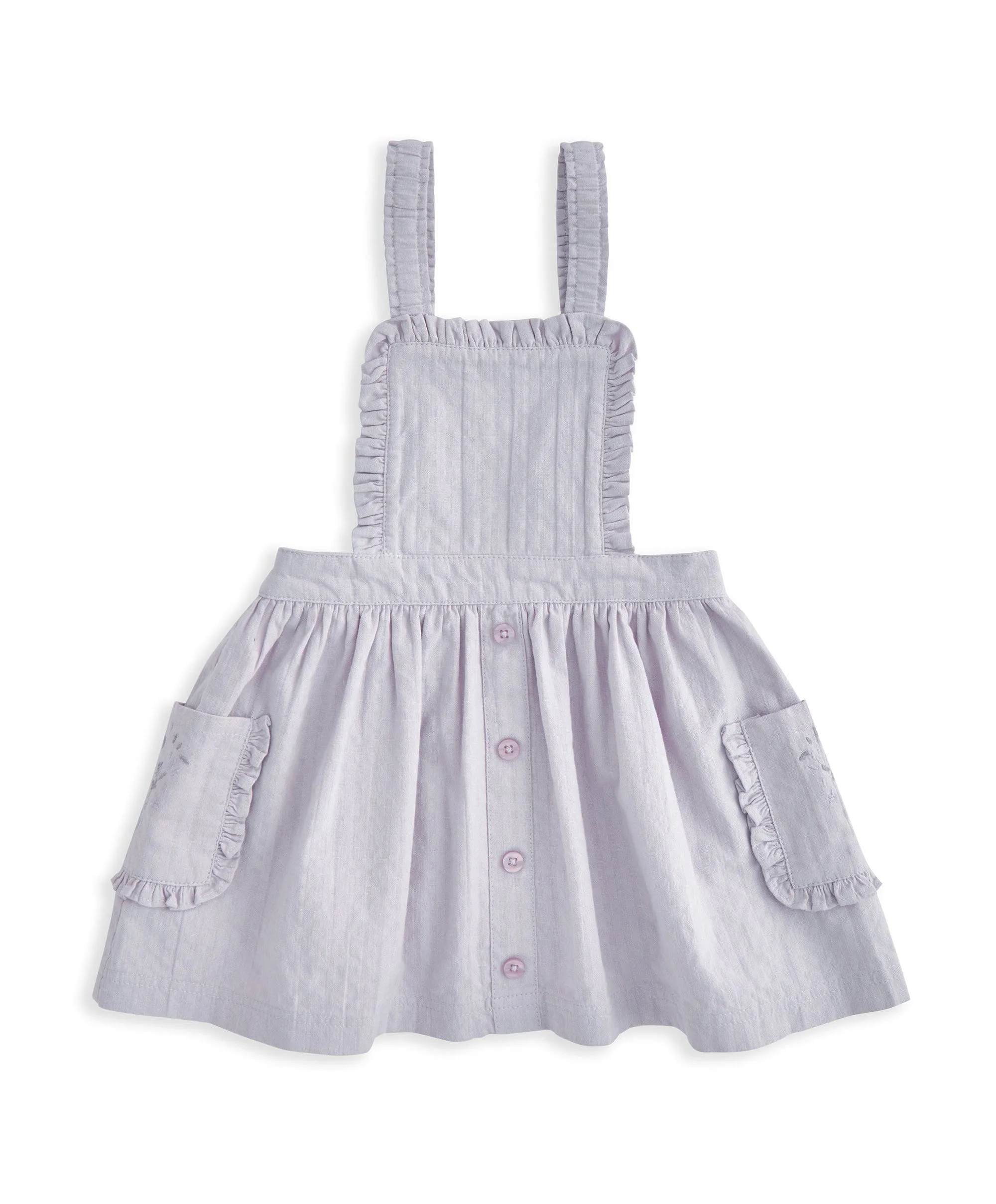 Embroidered Pinafore Dress & Bodysuit Set (2 Pieces)